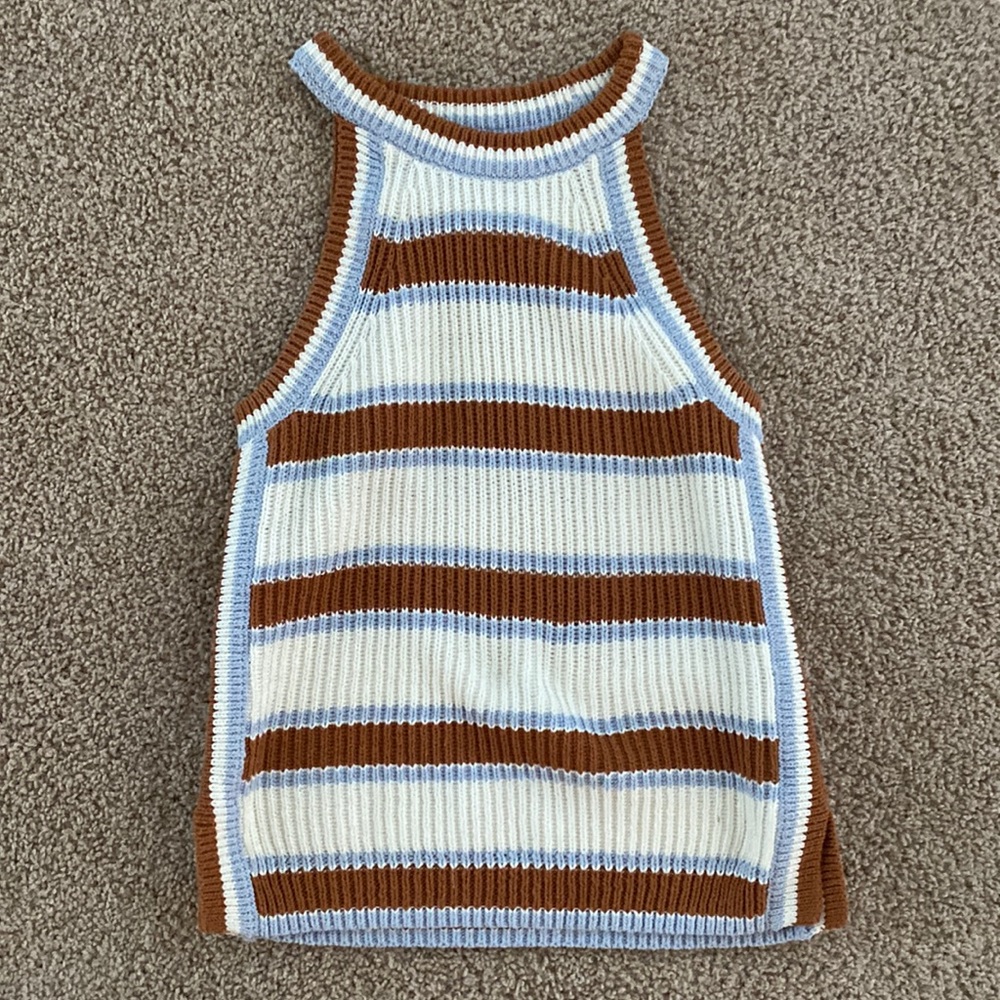 Madewell striped knit sweater tank, size XS